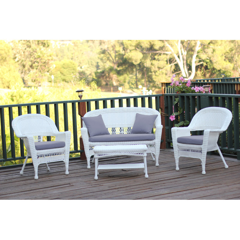 August Grove® Cecilton All Weather Wicker/Rattan 4 Person Seating